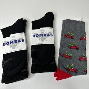 Lot of 3 New Socks Black Christmas Large